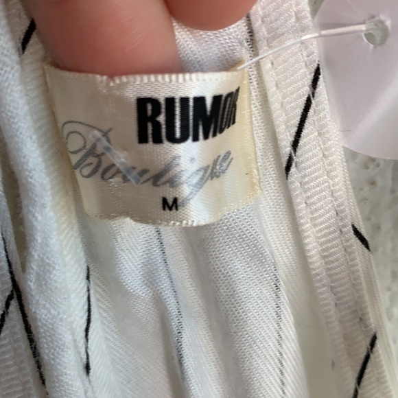 LF Rumor Cotton Cut Out Striped Romper sz M - Picture 4 of 6